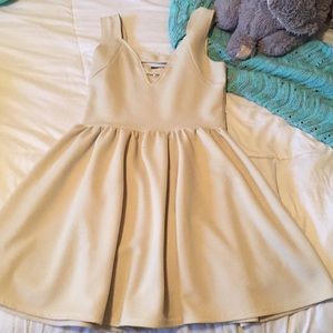 Tan above the knee dress